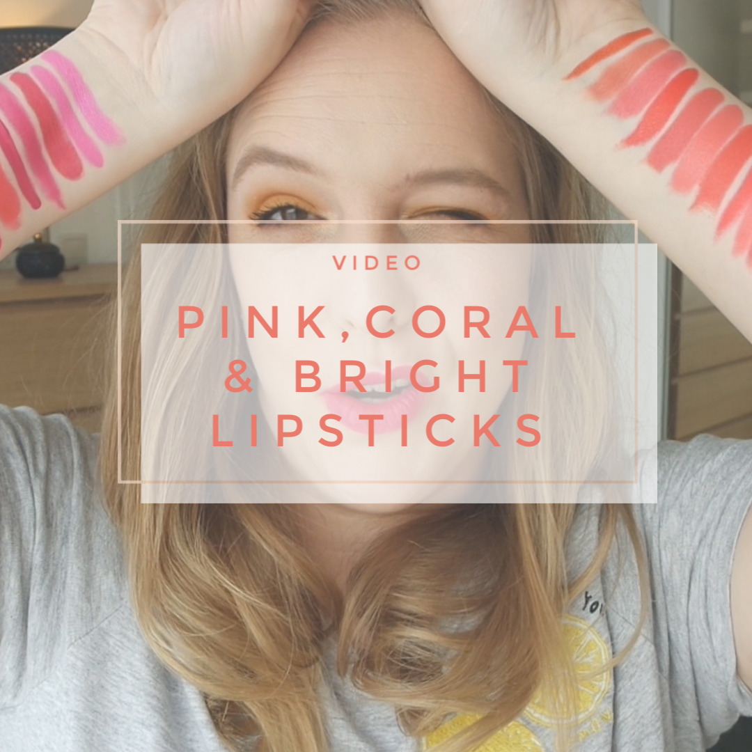 pink coral bright purple orange lipstick collection